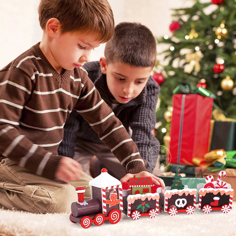 Christmas Wooden Train Decoration - TheWorldOfMYes