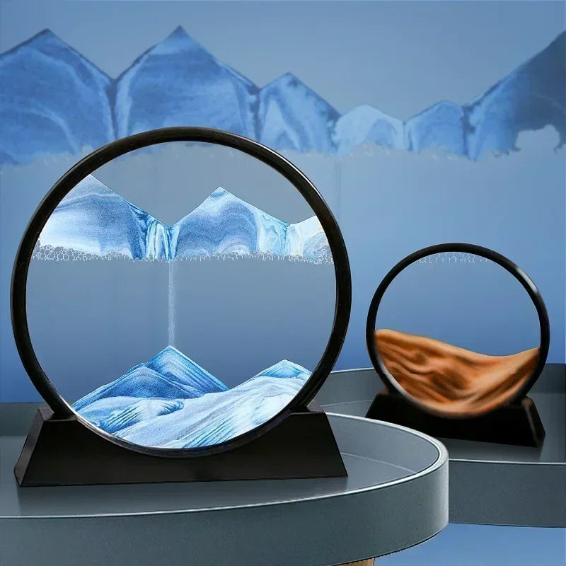 3D Flowing Sand Art Round Glass - TheWorldOfMYes