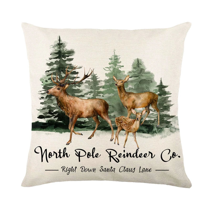 Linen Merry Christmas Pillow Cover - TheWorldOfMYes