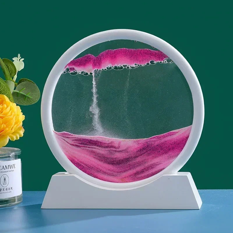 3D Flowing Sand Art Round Glass - TheWorldOfMYes