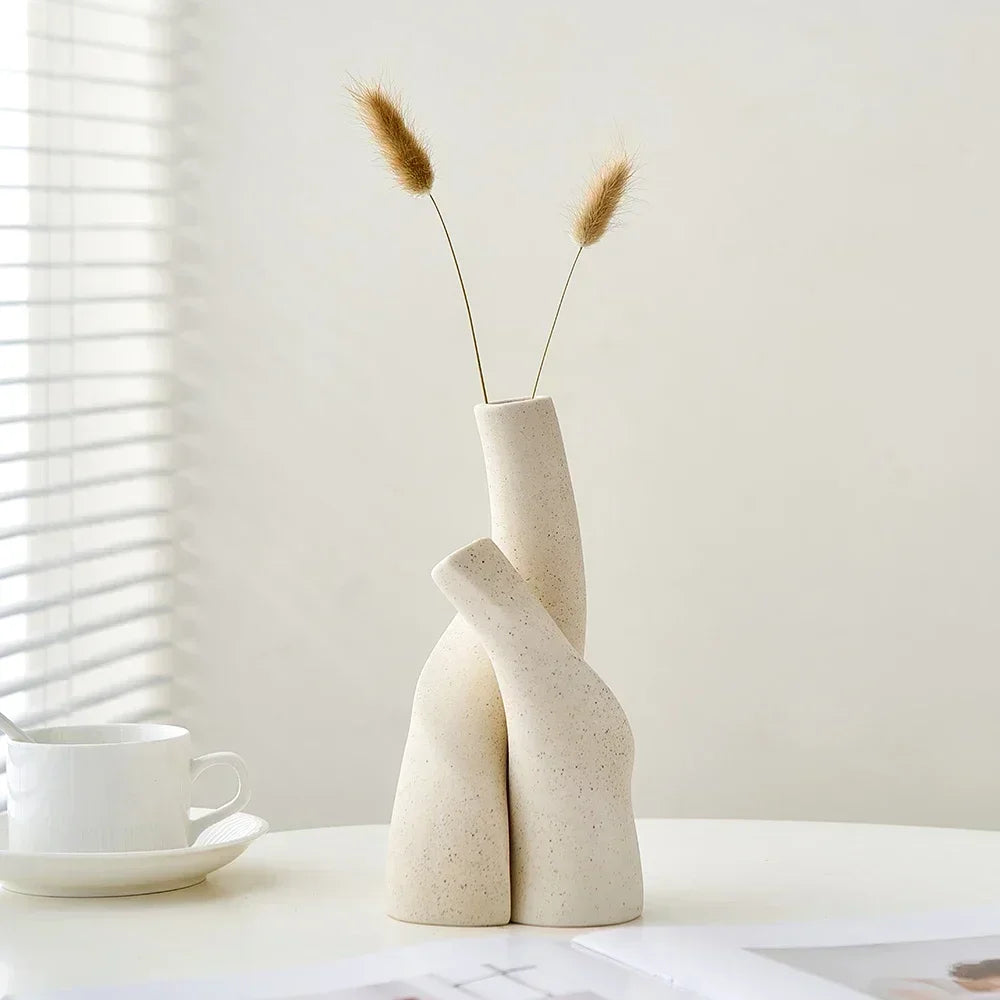 Modern Ceramic Irregular Handmade Vase Home Ornament - TheWorldOfMYes