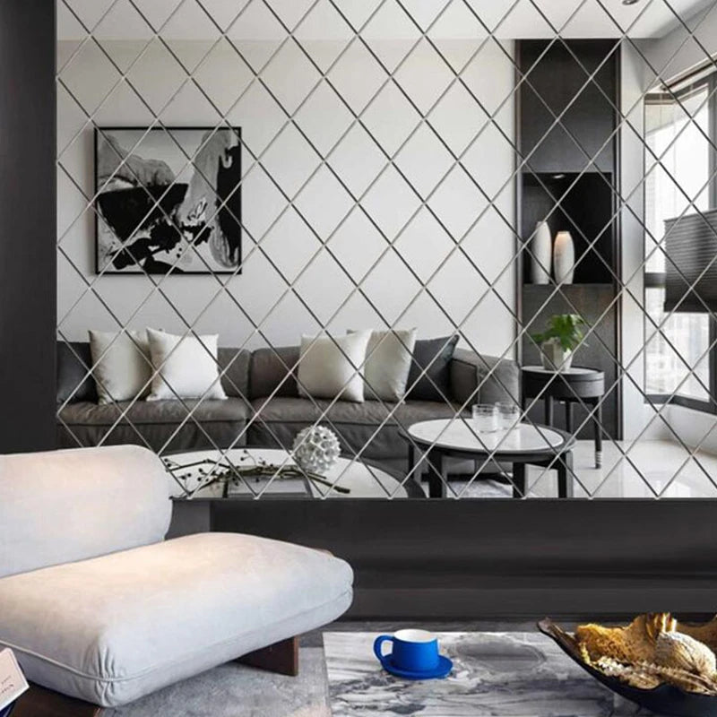 3D Diamond Mirror Wall Acrylic Sticker - TheWorldOfMYes