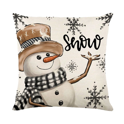 Linen Merry Christmas Pillow Cover - TheWorldOfMYes