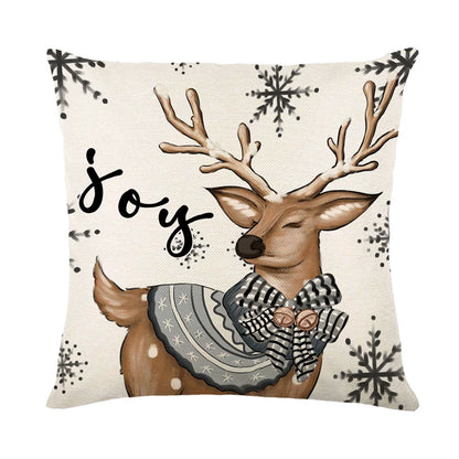 Linen Merry Christmas Pillow Cover - TheWorldOfMYes