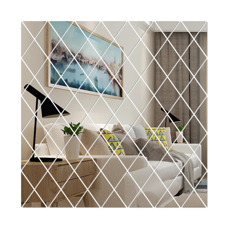 3D Diamond Mirror Wall Acrylic Sticker - TheWorldOfMYes