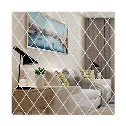 3D Diamond Mirror Wall Acrylic Sticker - TheWorldOfMYes