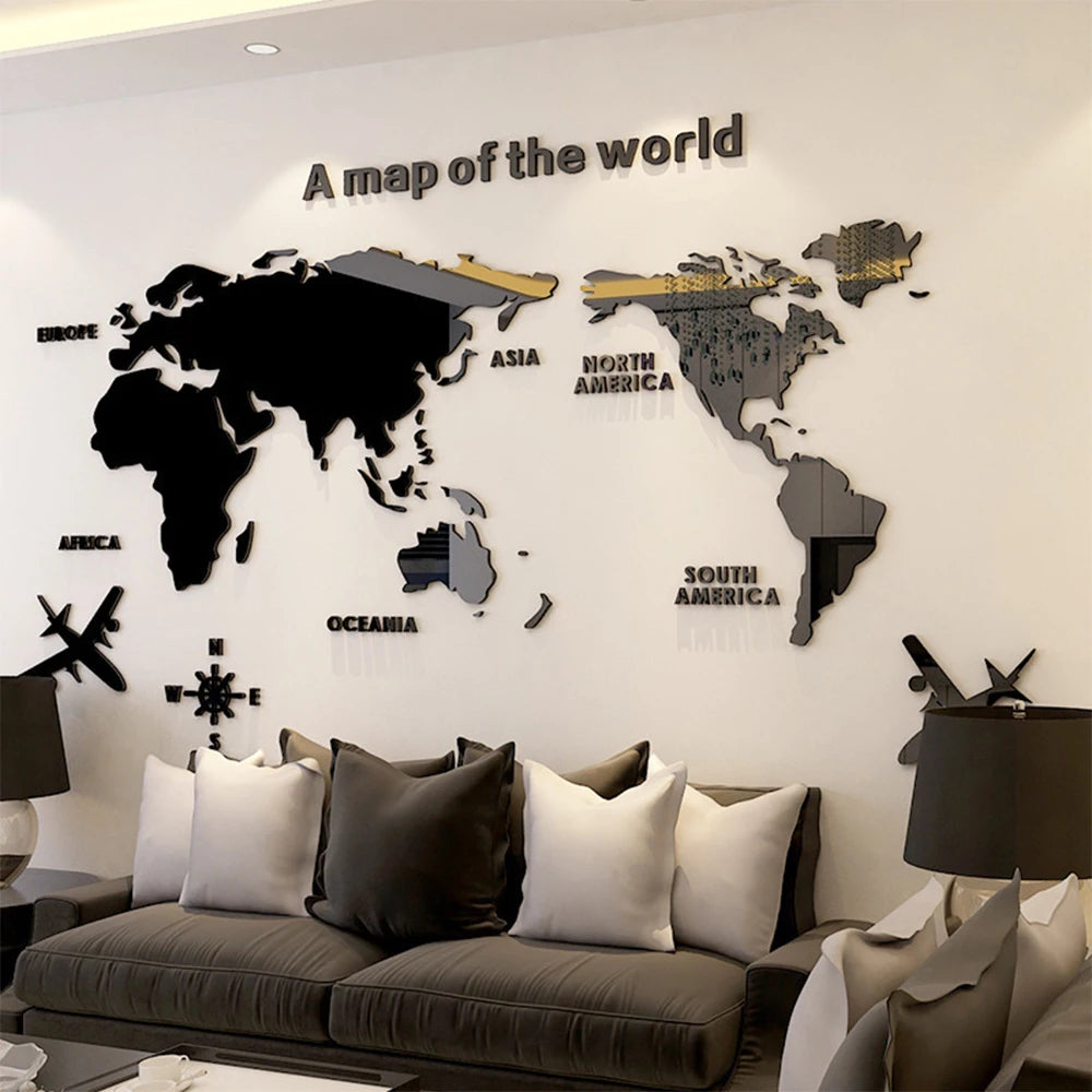 3D Acrylic Wall World Map - TheWorldOfMYes