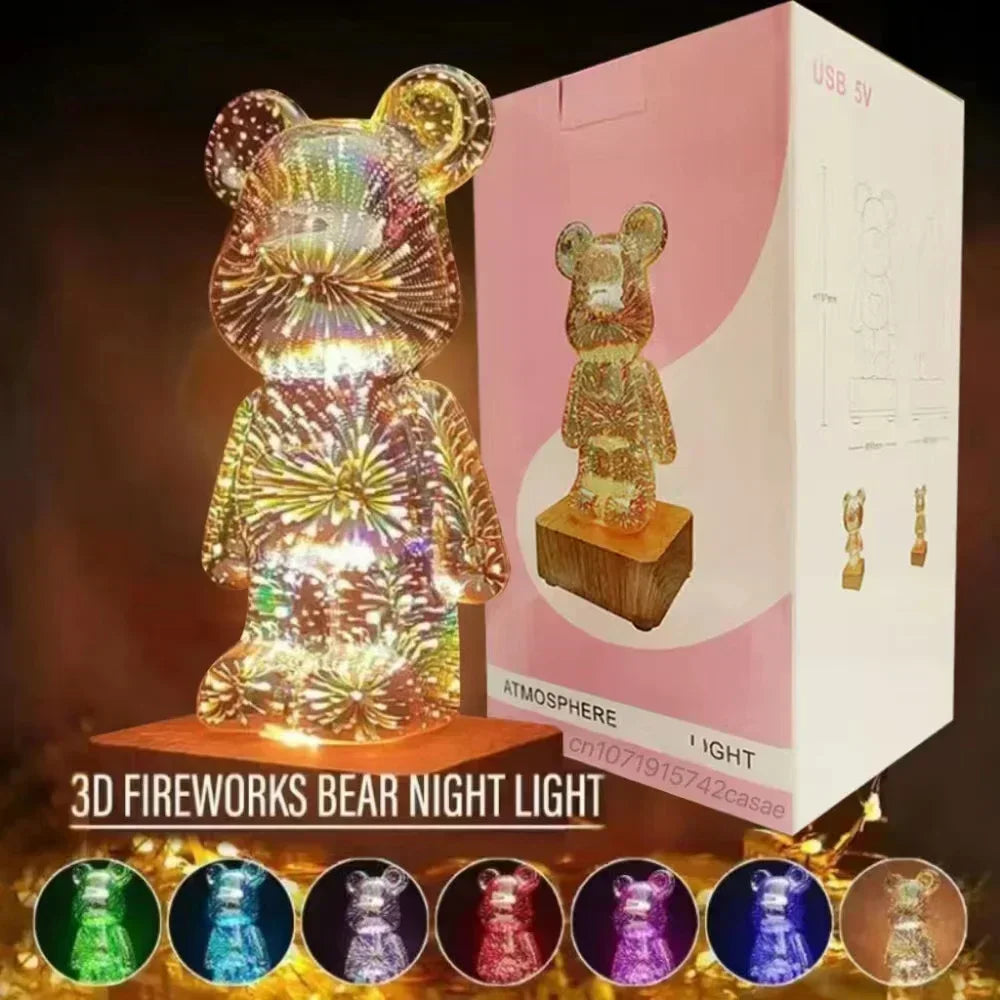 3D Firework Bear Projector Lamp - TheWorldOfMYes