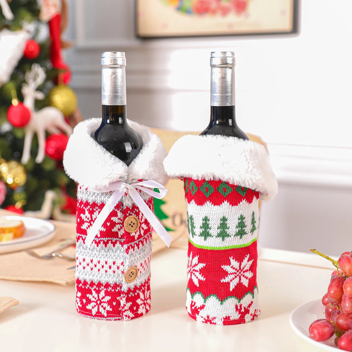 Christmas Wine Bottle Decoration - TheWorldOfMYes