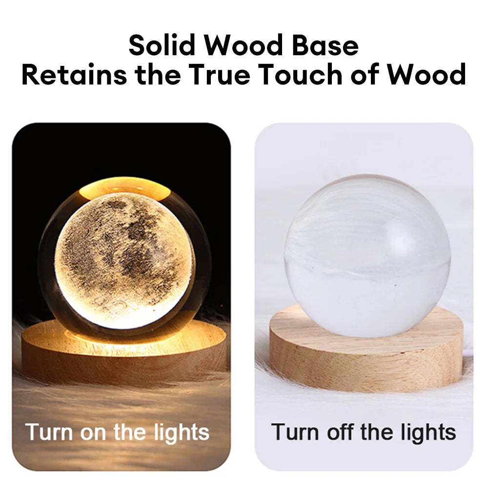 3D LED Light Galaxy Crystal Ball - TheWorldOfMYes