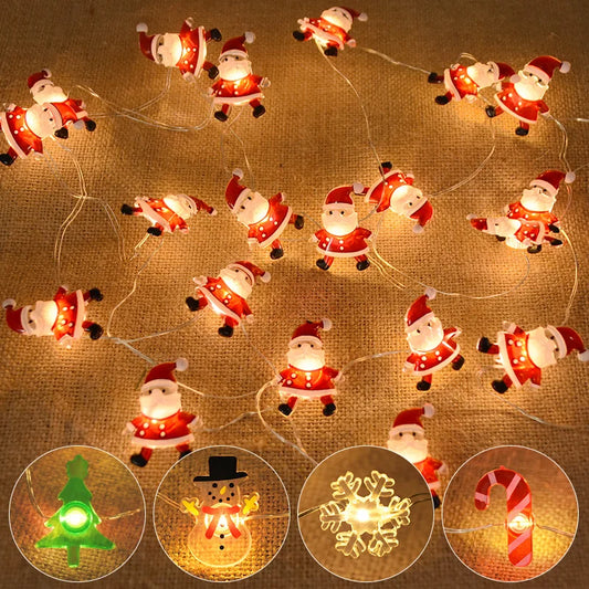 Santa Claus Snowflake LED Light String - TheWorldOfMYes