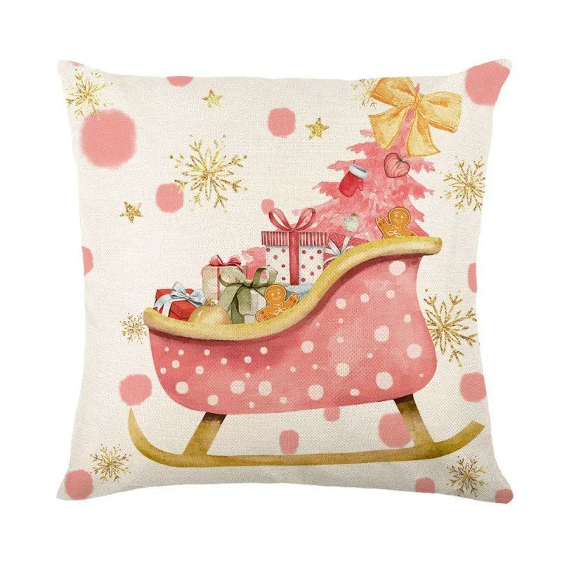 Linen Merry Christmas Pillow Cover - TheWorldOfMYes