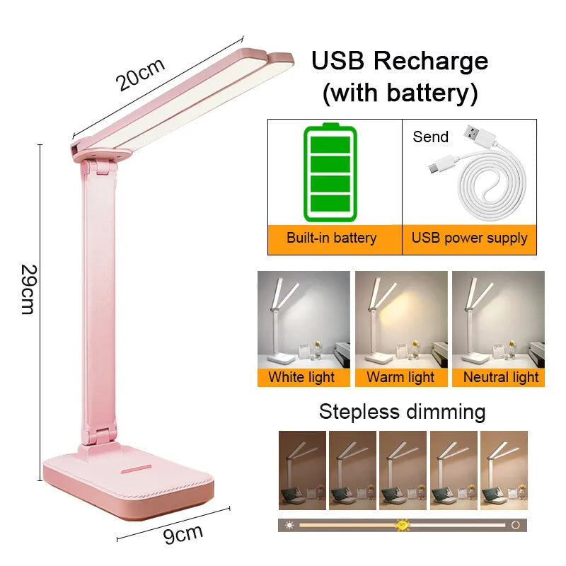 LED Desk Lamp 3 Levels Night Light Touch - TheWorldOfMYes