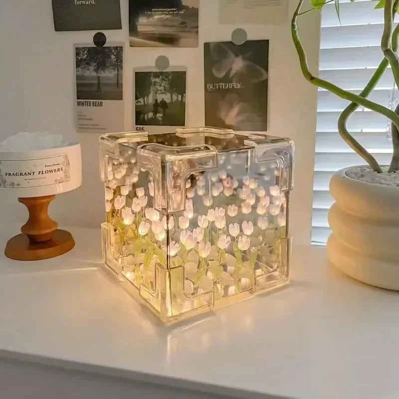 3D Night Tulip Cube - TheWorldOfMYes