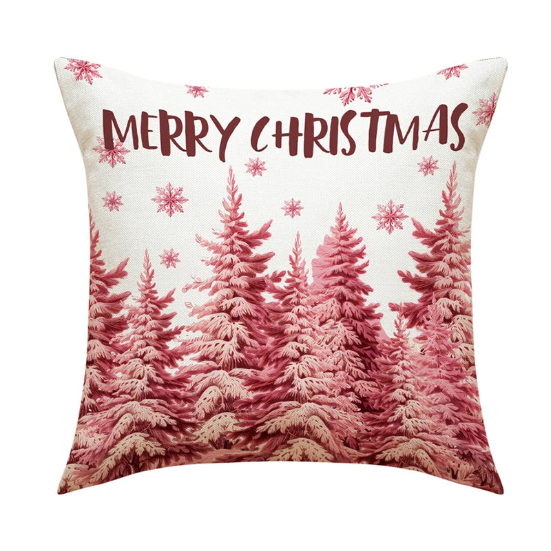 Linen Merry Christmas Pillow Cover - TheWorldOfMYes