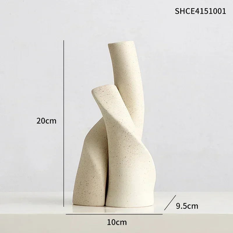 Modern Ceramic Irregular Handmade Vase Home Ornament - TheWorldOfMYes