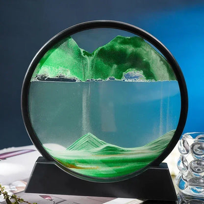 3D Flowing Sand Art Round Glass - TheWorldOfMYes