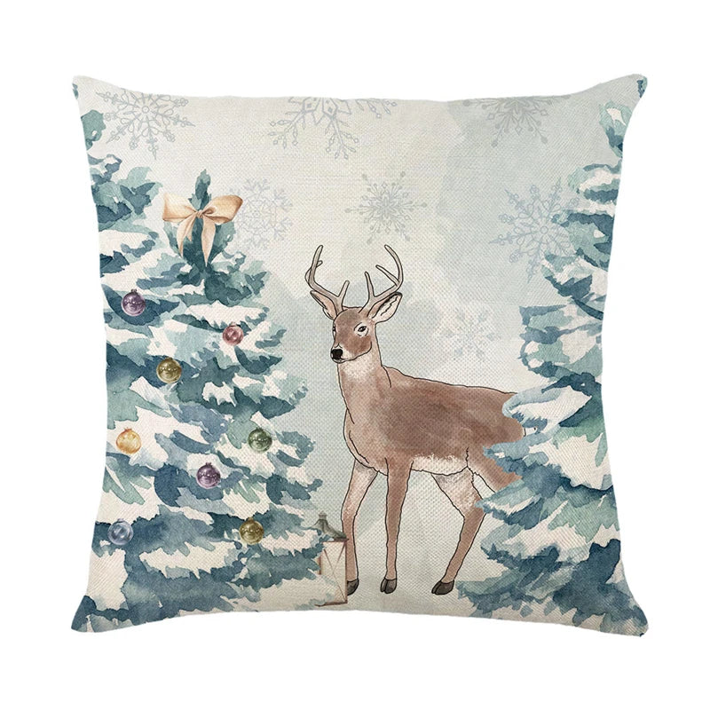 Linen Merry Christmas Pillow Cover - TheWorldOfMYes