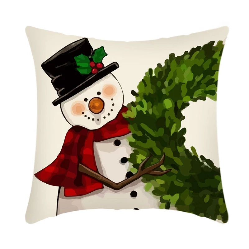 Linen Merry Christmas Pillow Cover - TheWorldOfMYes