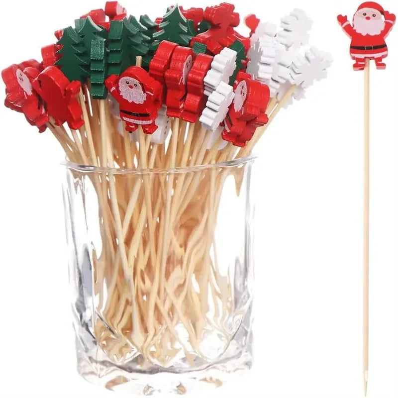 50Pcs/set Christmas Bamboo Sticks - TheWorldOfMYes