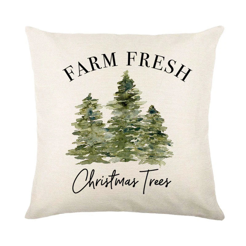 Linen Merry Christmas Pillow Cover - TheWorldOfMYes