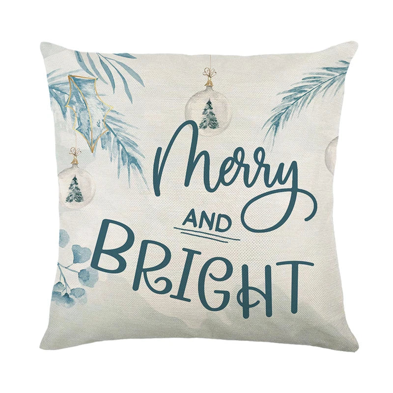 Linen Merry Christmas Pillow Cover - TheWorldOfMYes