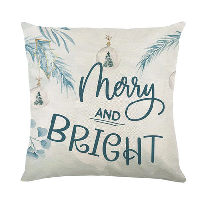 Linen Merry Christmas Pillow Cover - TheWorldOfMYes