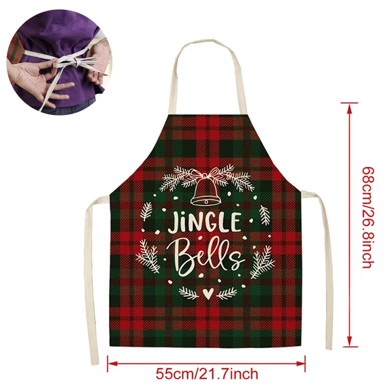 Linen Merry Christmas Apron - TheWorldOfMYes