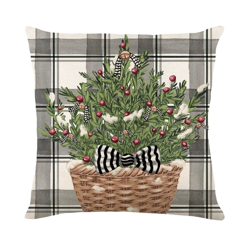 Linen Merry Christmas Pillow Cover - TheWorldOfMYes