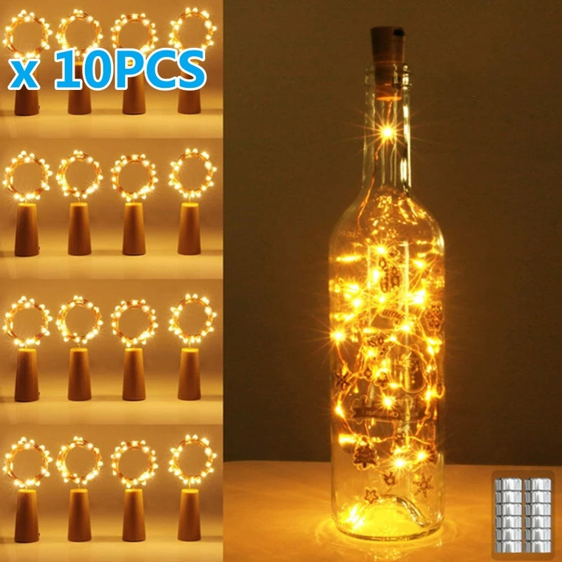 10pcs LED Wine Bottle Cork String Lights - TheWorldOfMYes