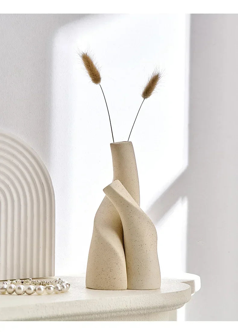 Modern Ceramic Irregular Handmade Vase Home Ornament - TheWorldOfMYes