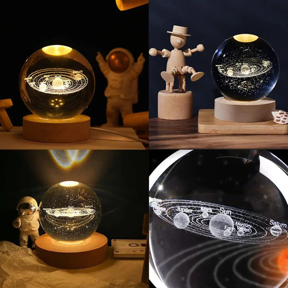 3D LED Light Galaxy Crystal Ball - TheWorldOfMYes