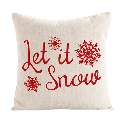 Linen Merry Christmas Pillow Cover - TheWorldOfMYes