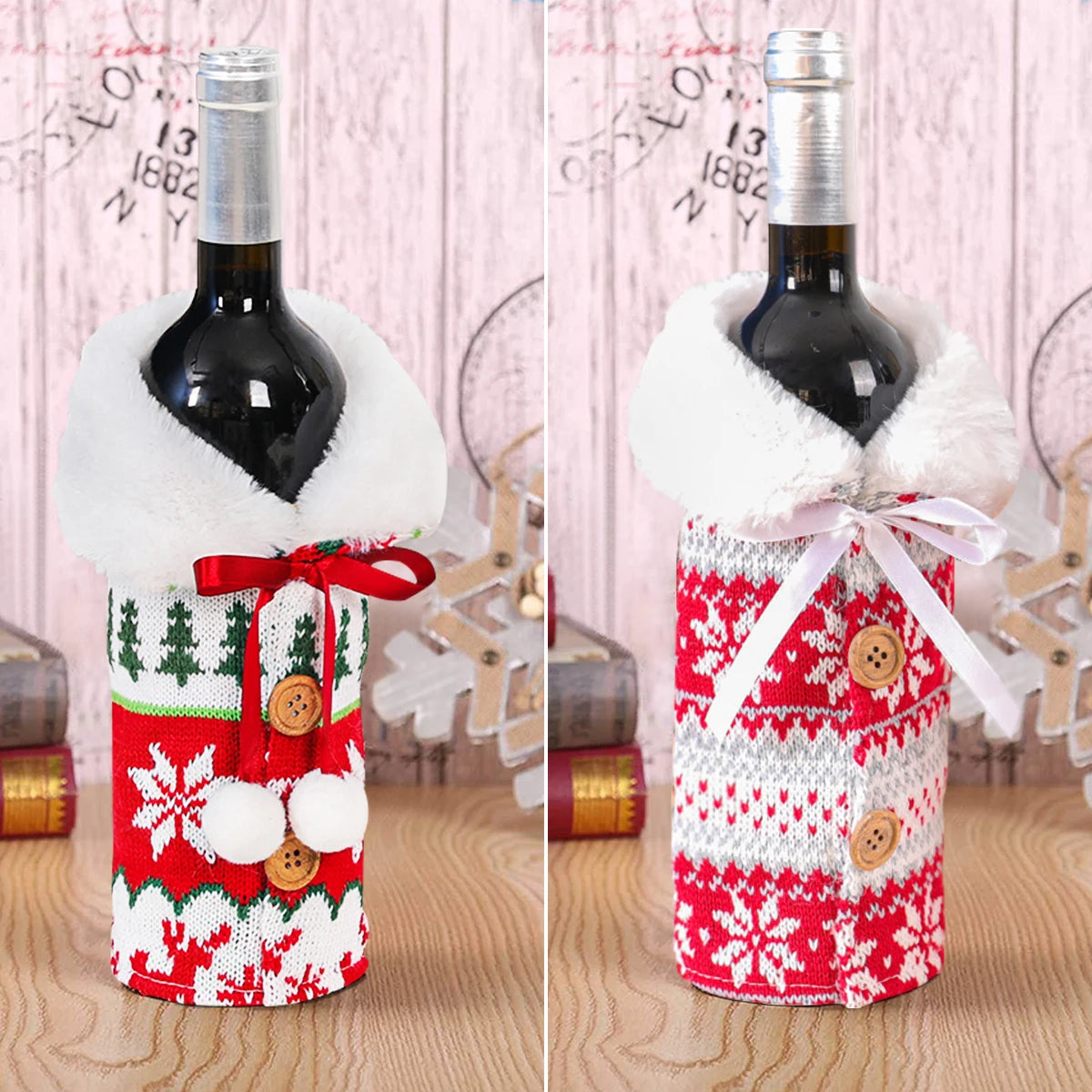 Christmas Wine Bottle Decoration - TheWorldOfMYes