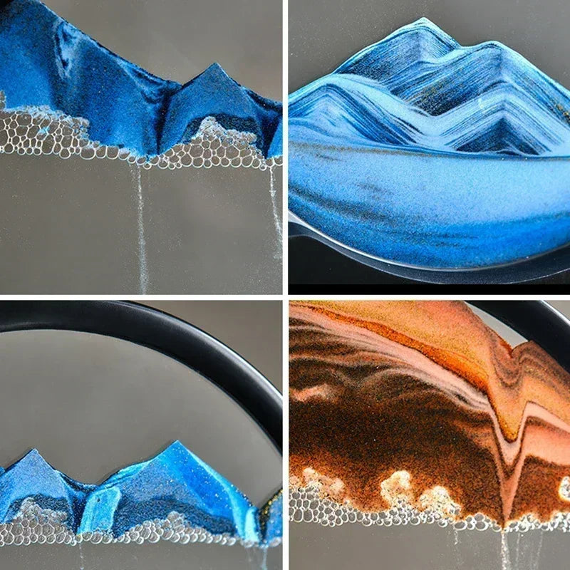 3D Flowing Sand Art Round Glass - TheWorldOfMYes