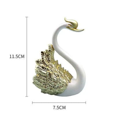 Mini Swan Couple Model Figurine Interior Home Accessories - TheWorldOfMYes