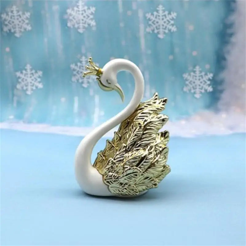 Mini Swan Couple Model Figurine Interior Home Accessories - TheWorldOfMYes