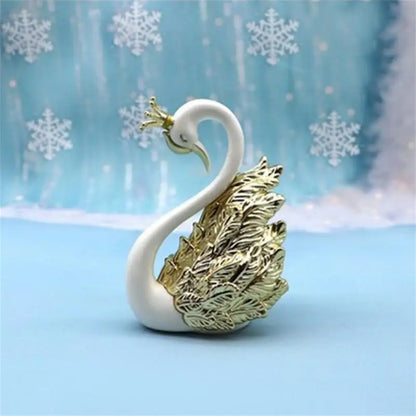 Mini Swan Couple Model Figurine Interior Home Accessories - TheWorldOfMYes