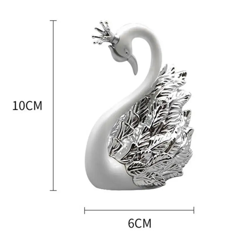 Mini Swan Couple Model Figurine Interior Home Accessories - TheWorldOfMYes