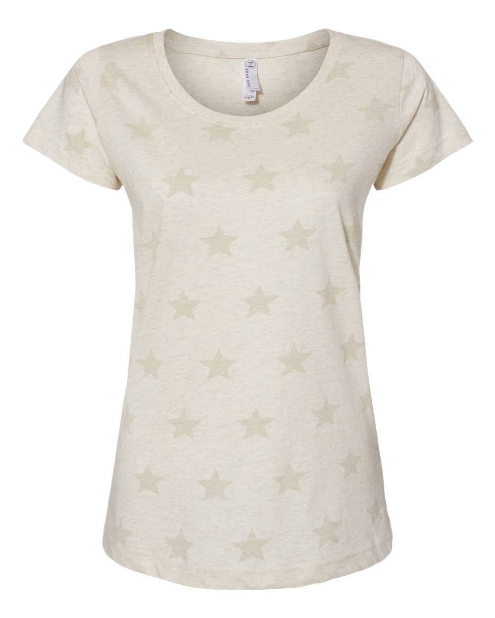 Women’s Semi Fitted Star Print Scoop Neck Tee | Lightweight
