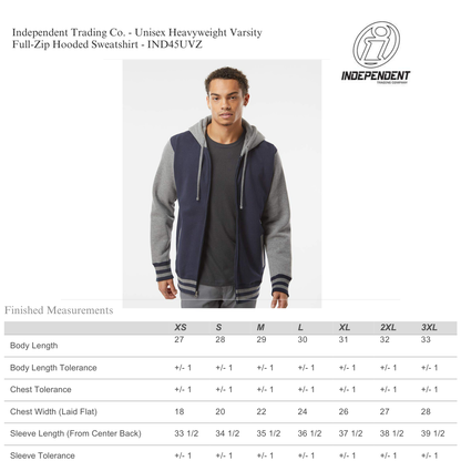 Heavyweight Varsity Full-Zip Hoodie | Unisex Slim Fit