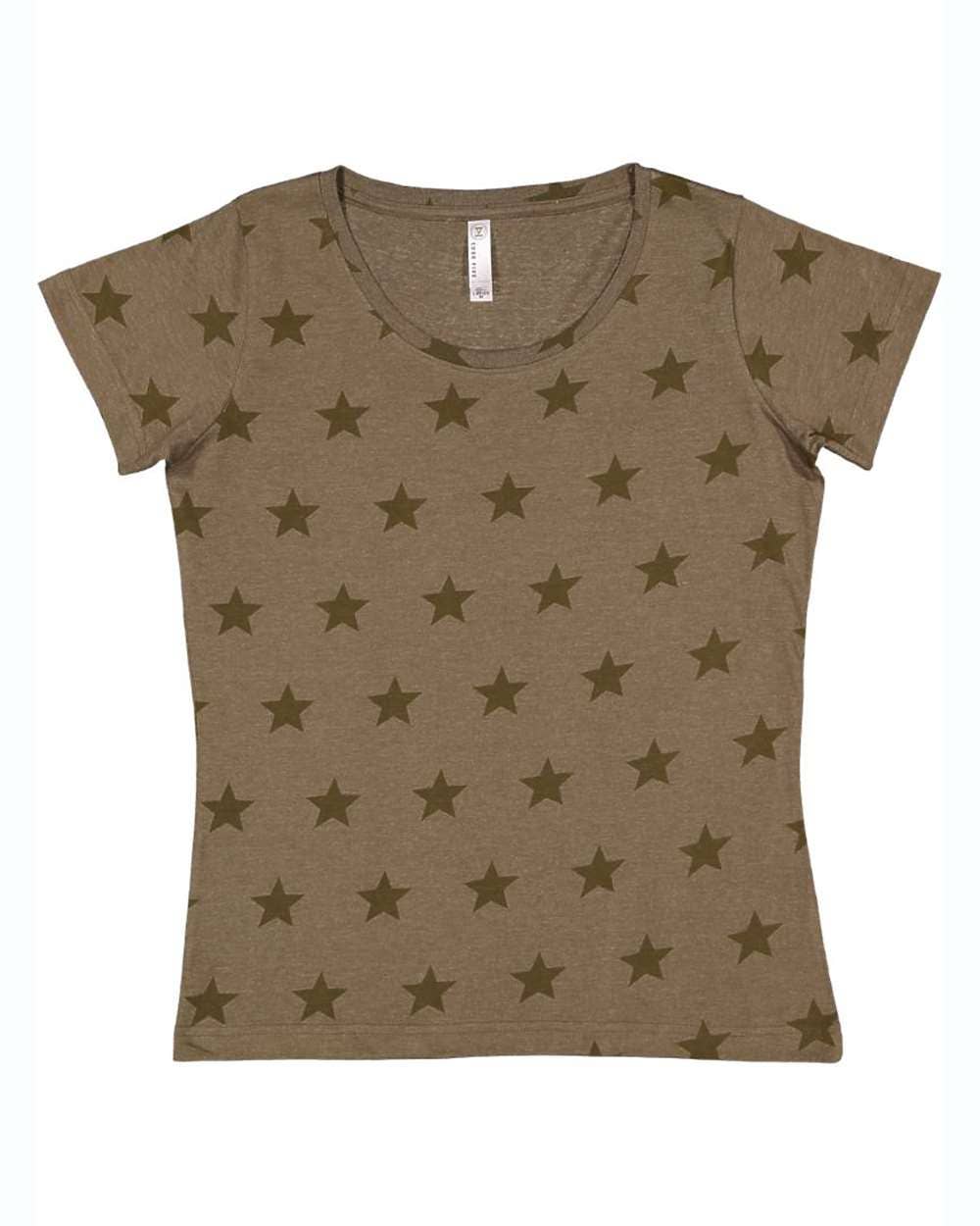 Women’s Semi Fitted Star Print Scoop Neck Tee | Lightweight
