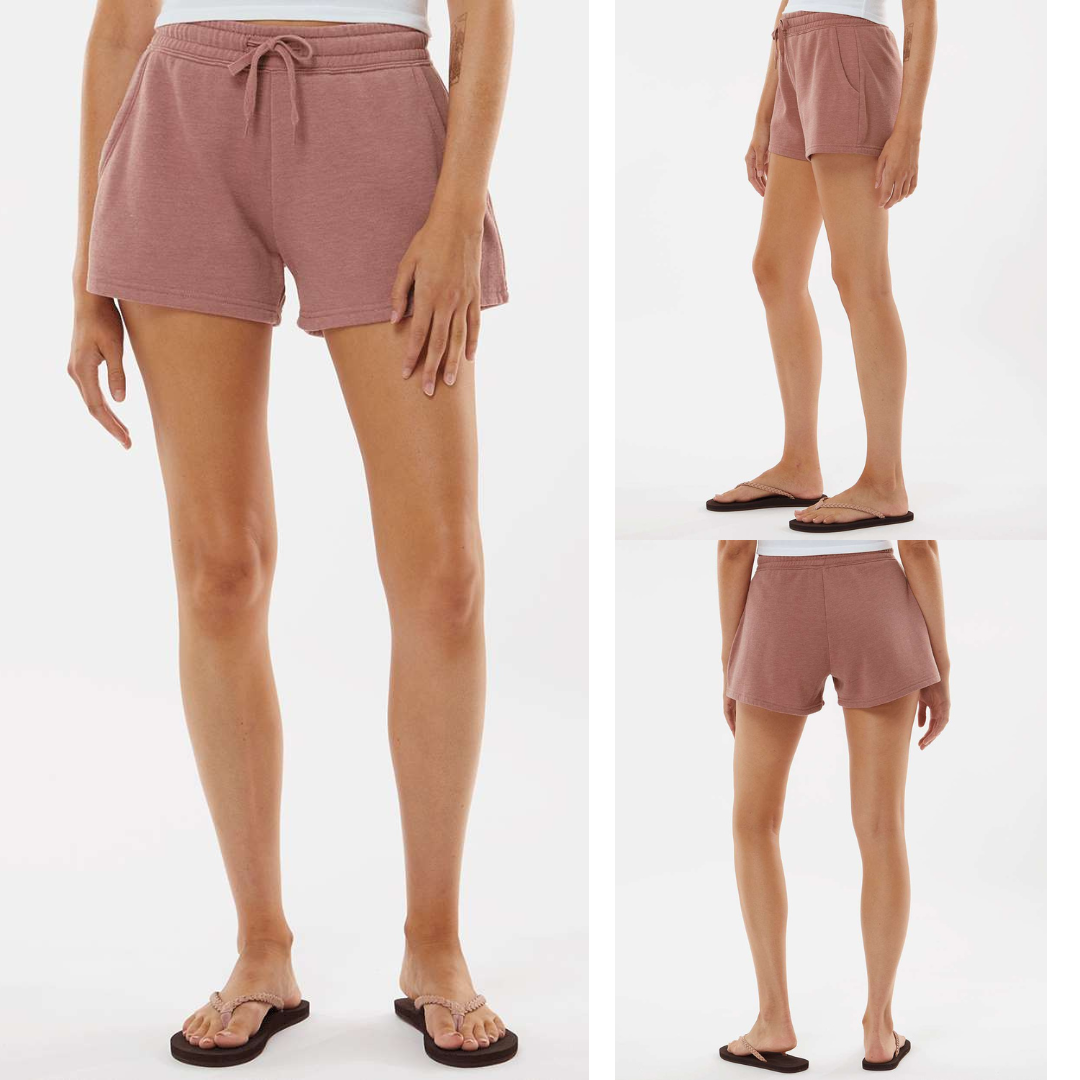 Women’s Lightweight Wave Wash Fleece Shorts with Pockets