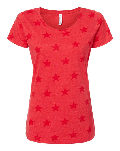 Women’s Semi Fitted Star Print Scoop Neck Tee | Lightweight