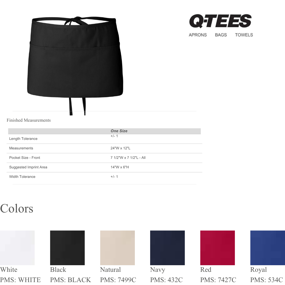 Restaurant Waist Apron with Pockets for Servers & Chefs