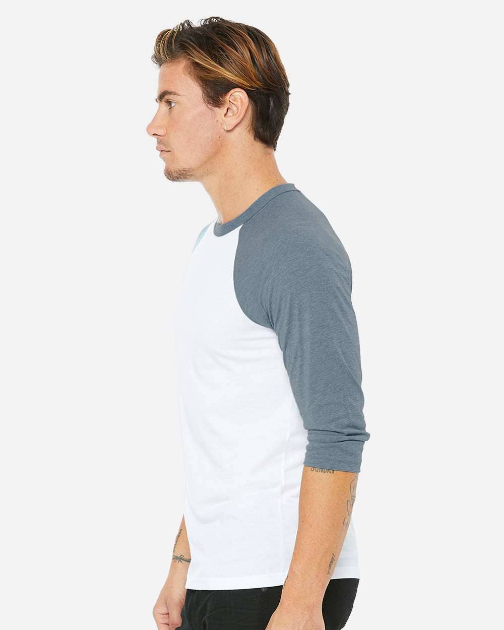 BELLA + CANVAS Unisex 3/4 Sleeve Baseball Tee – Lightweight