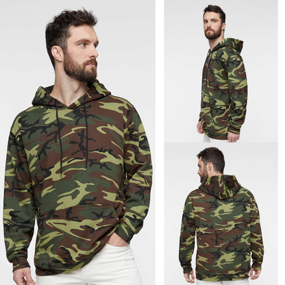 Unisex Camo Fleece Hoodie Sweatshirt – Soft Midweight