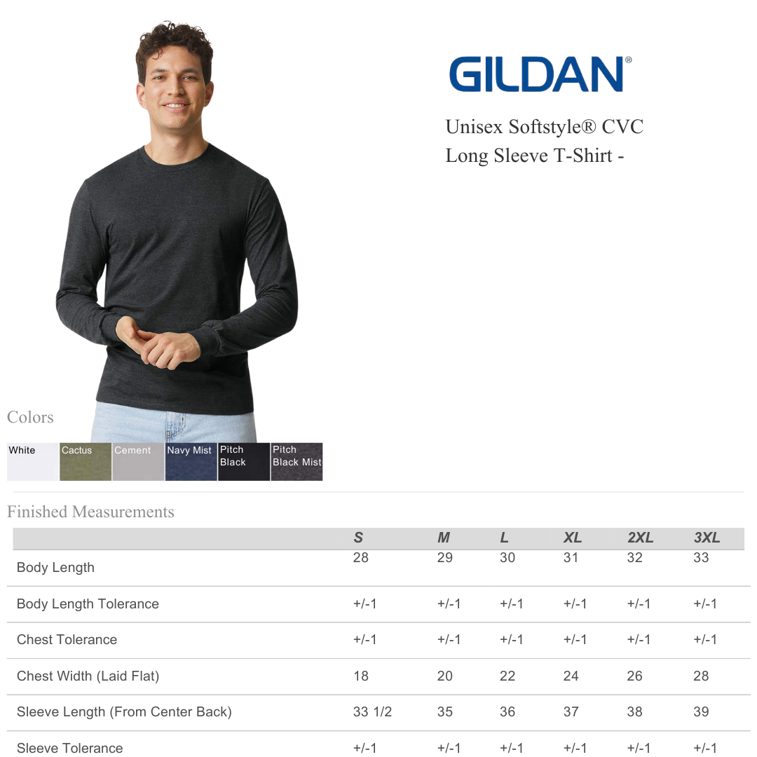 Gildan Softstyle CVC Long Sleeve Tee | Premium Lightweight