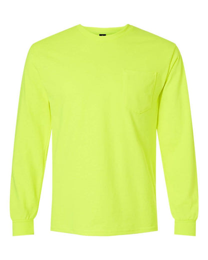 Gildan Ultra Cotton Long Sleeve Pocket Tee | Heavy Classic