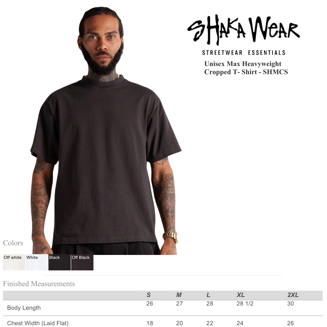 Shaka Wear Heavyweight Cropped T-Shirt – Boxy Fit Streetwear